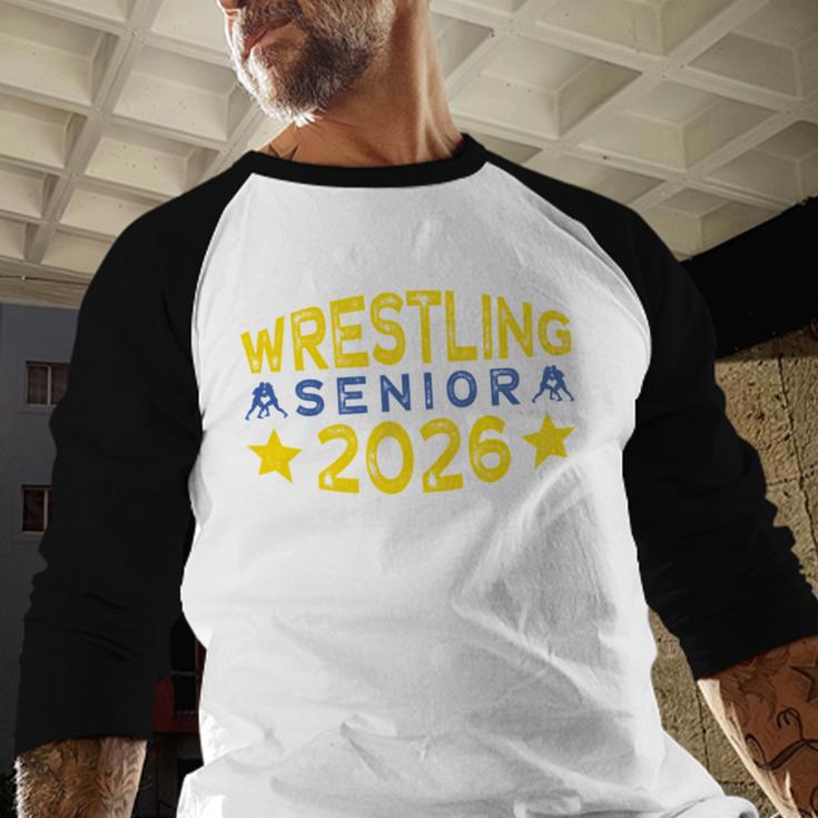 Night Wrestling Senior 2026 Graduation Baseball Raglan Shirt