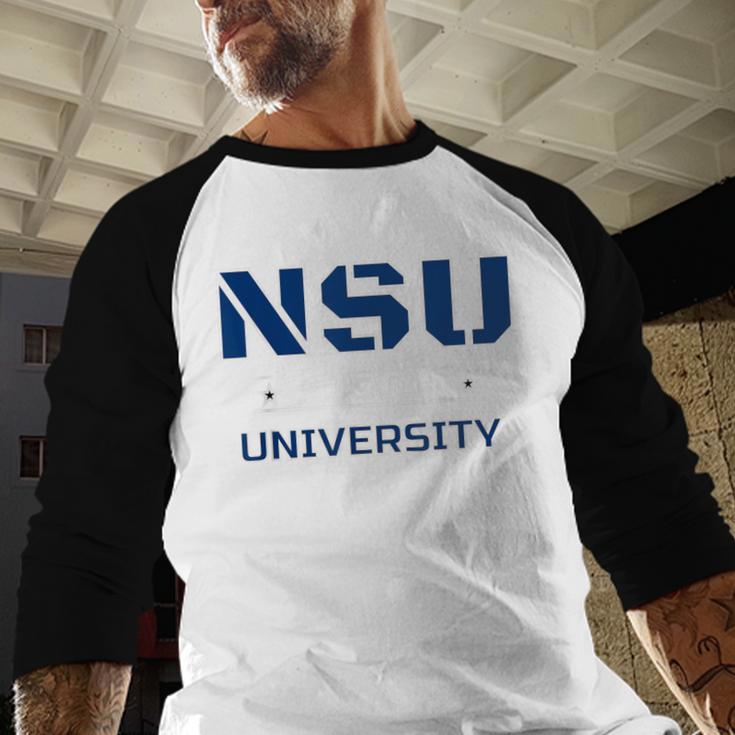 NSU No Such University High School Graduation Baseball Raglan Shirt