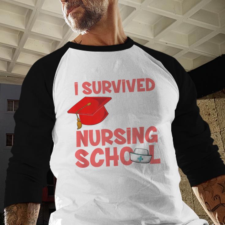 Nurse Survived Nursing School Graduation Baseball Raglan Shirt