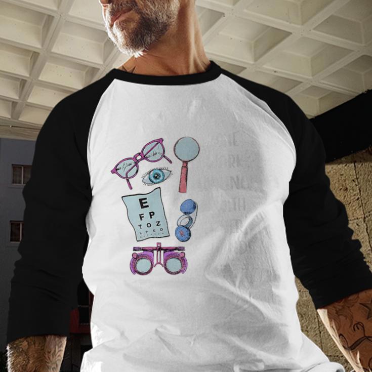 OptometryOphthalmology Eye Doctor Tee Optician Graduation Baseball Raglan Shirt