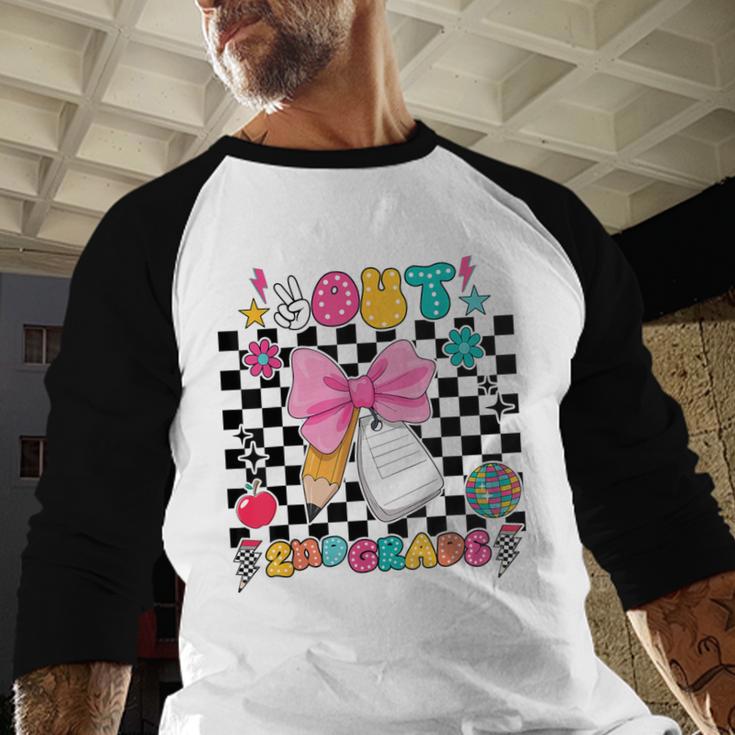 Peace Out 2nd Grade Graduation Last Day School Second Grade Baseball Raglan Shirt