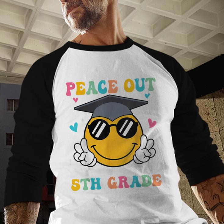 Peace Out 5th Grade Graduation Last Day Of School Baseball Raglan Shirt