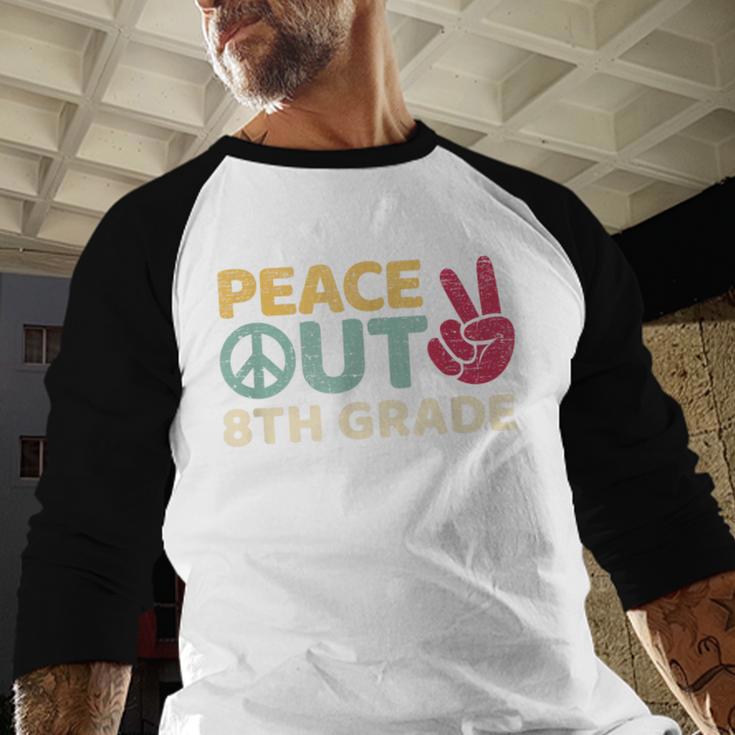 Peace Out 8th Grade Graduation Last Day Of School Baseball Raglan Shirt