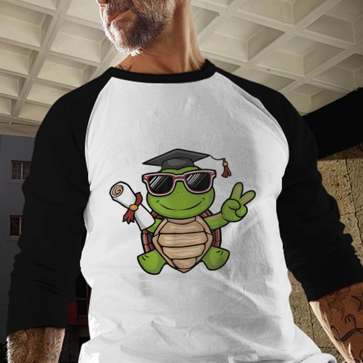Peace Sign Hand Turtle Class Of 2026 Graduation Baseball Raglan Shirt