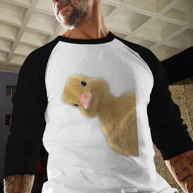 Peking Duck Peeking Chef Graduation Farm Duck Lover Baseball Raglan Shirt
