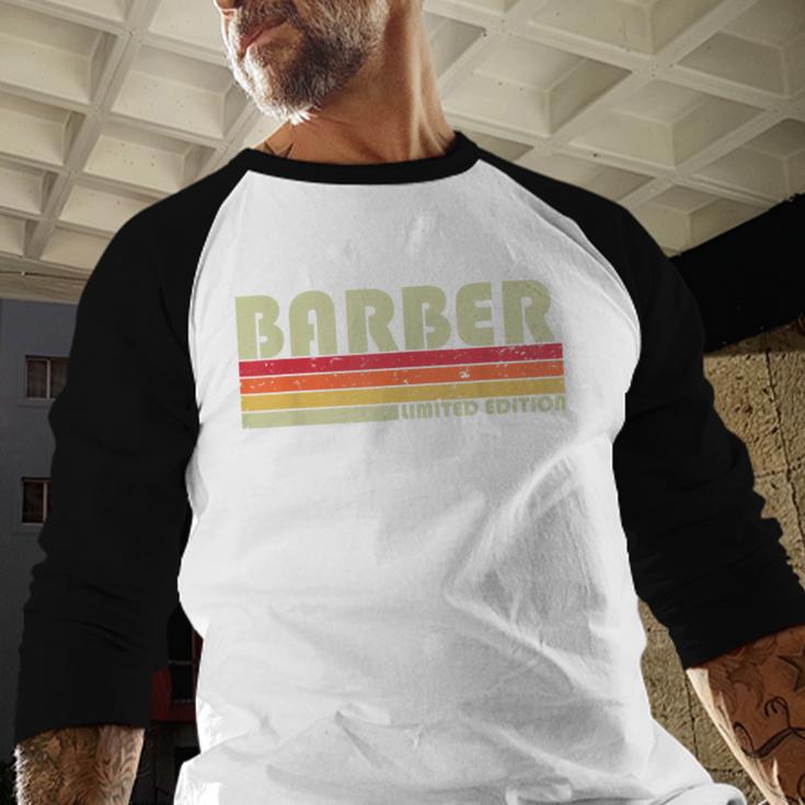 Personal Christmas Retro Vintage Graduation BARBER Job Title Profession Birthday Worker Idea Baseball Raglan Shirt