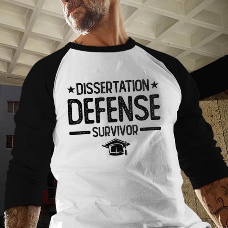 PhD Graduation Dissertation Defense Survivor PhD Baseball Raglan Shirt
