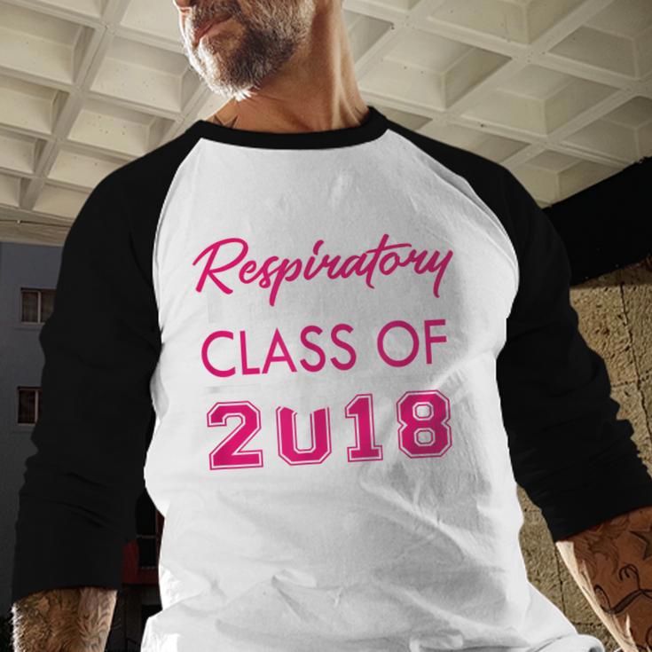 Pink Respiratory Therapist Class Of 2018 GraduationShirt Baseball Raglan Shirt