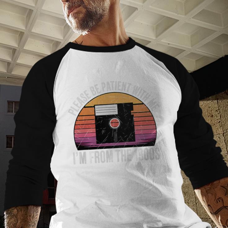Please Be Patient With Me I'm From The 1900s PC Floppy Disk Premium Tri-Blend Baseball Raglan Shirt