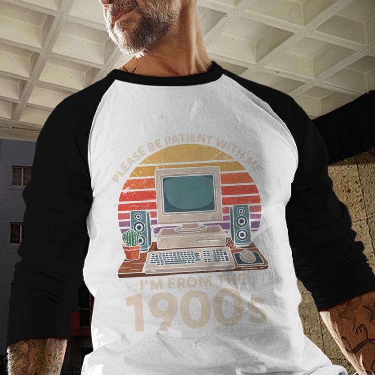 Please Be Patient I'm From The 1900s Retro Computer Geek PC Premium Baseball Raglan Shirt