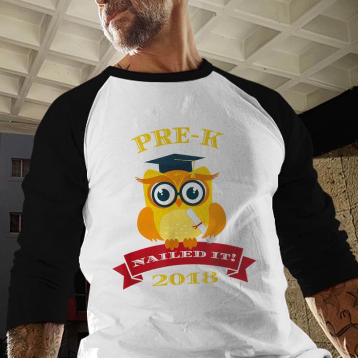 Pre-K Graduation 2018 Cute Owl Baseball Raglan Shirt