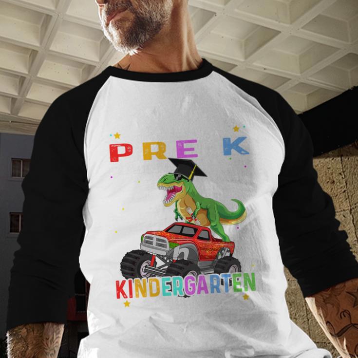 Pre k Graduation 2025 Pre-k Kindergarten Graduate Dinosaur Premium Tri-Blend Baseball Raglan Shirt