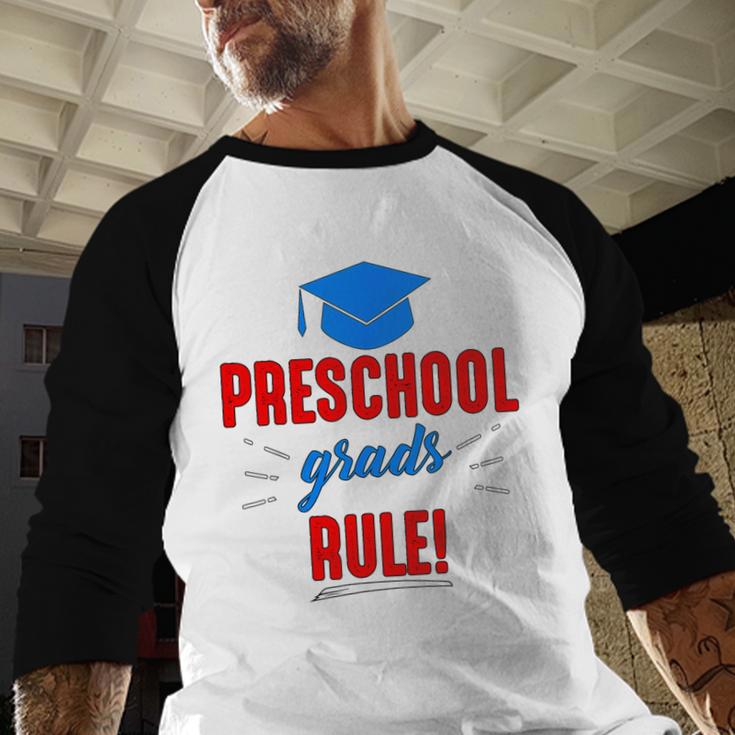 Preschooler Graduation Grad Cap Preschool Grads Rule Baseball Raglan Shirt