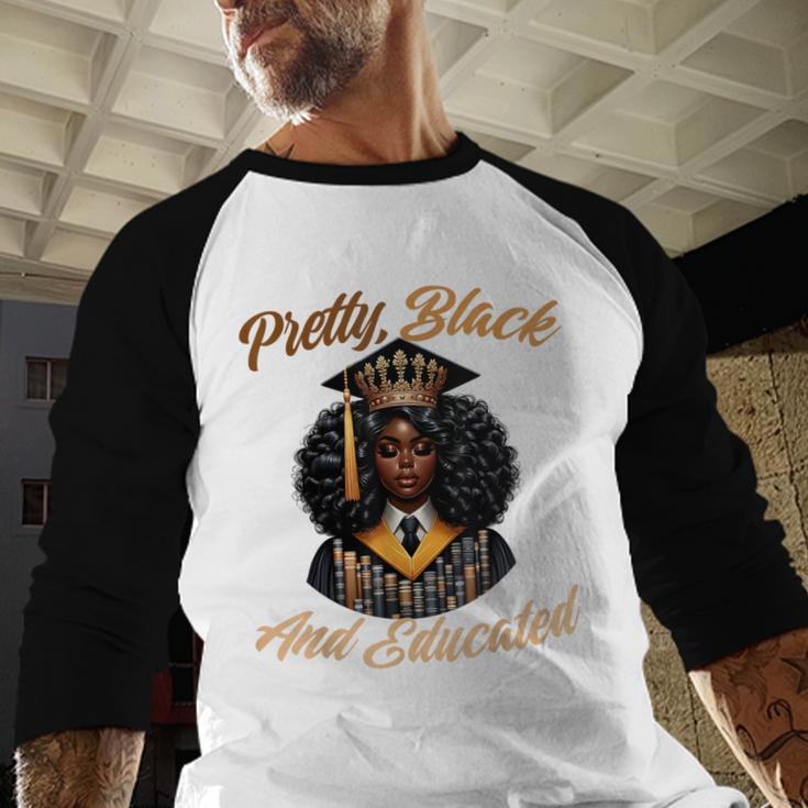 Pretty Educated African American Graduation Class 2024 Baseball Raglan Shirt