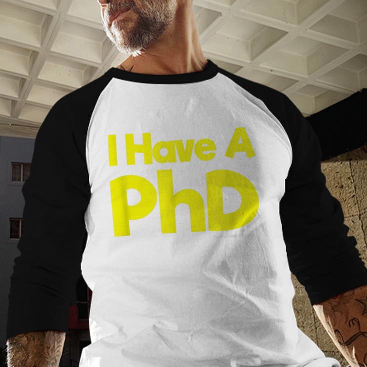 Pretty Huge Dick Joke Graduation PhD Humor Baseball Raglan Shirt