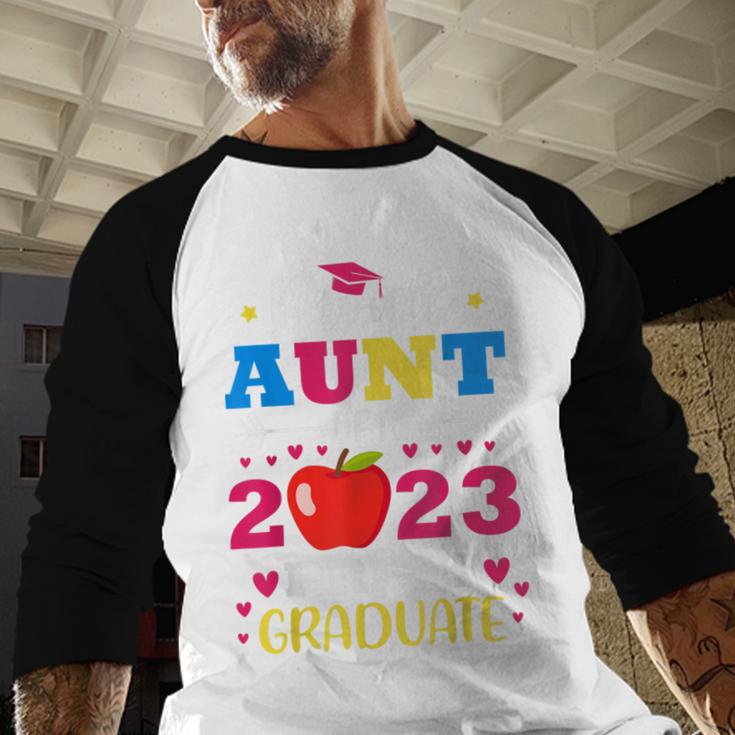 Proud Aunt Of 2023 Pre-K Graduate Senior Graduation Matching Baseball Raglan Shirt