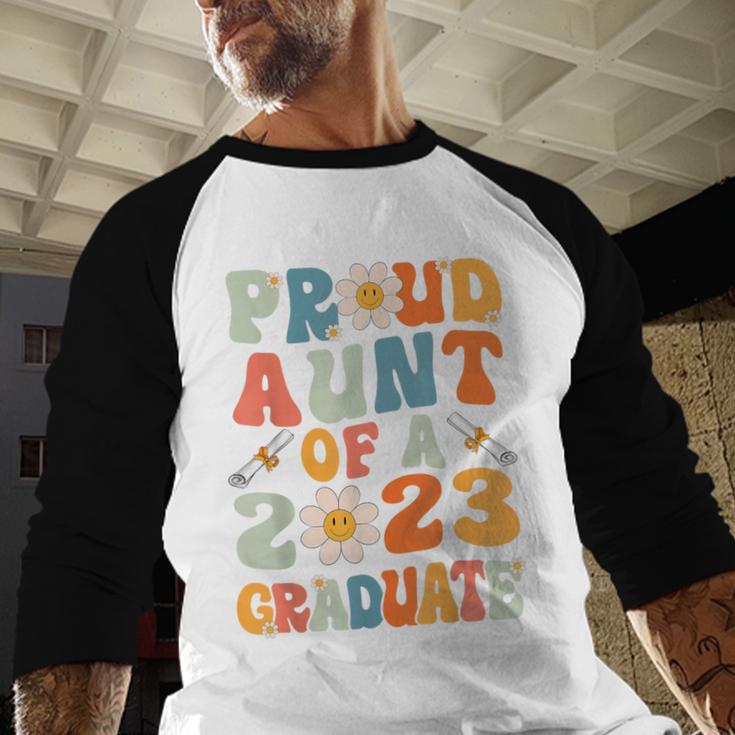 Proud Aunt Of A Class Of 2023 Graduated Graduation Women Baseball Raglan Shirt
