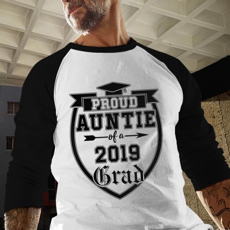 Proud Auntie Of a 2019 Grade Aunt Graduation Baseball Raglan Shirt