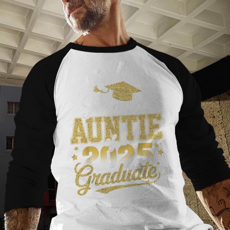 Proud Auntie Of A Class Of 2025 Graduate Senior Graduation Baseball Raglan Shirt