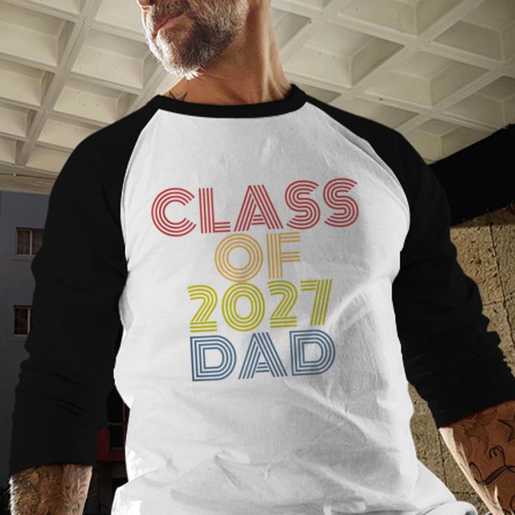 Proud Dad Of A Class Of 2027 Graduate Senior Graduation Baseball Raglan Shirt