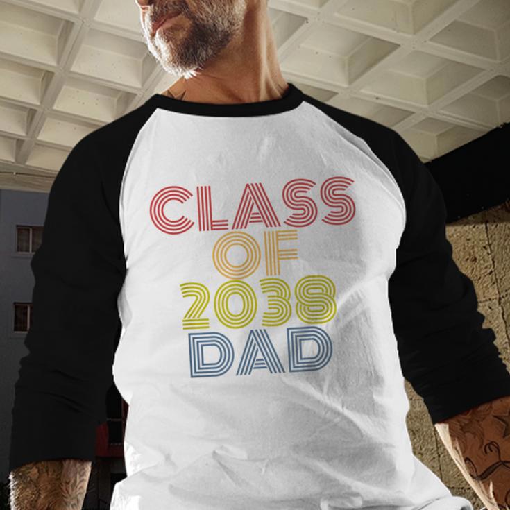 Proud Dad Of A Class Of 2038 Graduate Senior Graduation Baseball Raglan Shirt