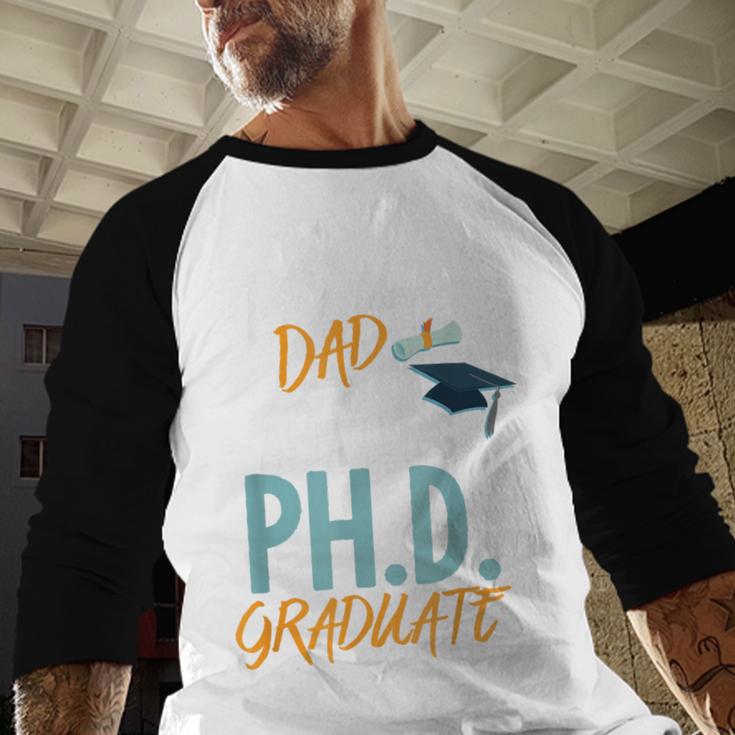Proud Dad PhD Doctoral Graduation Doctorate Degree EdD PsyD Baseball Raglan Shirt