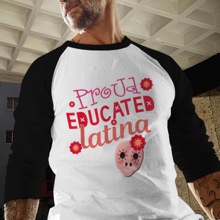 Proud Educated Latina Graduation Masters Degree PhD Baseball Raglan Shirt