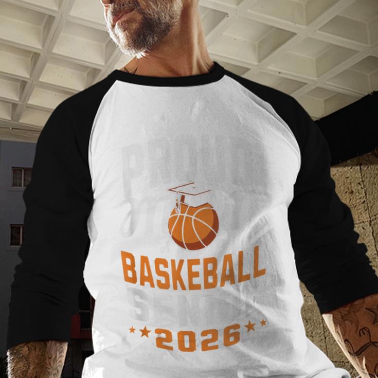 Proud Mom Of Basketball Senior 2026 Graduation Baseball Raglan Shirt