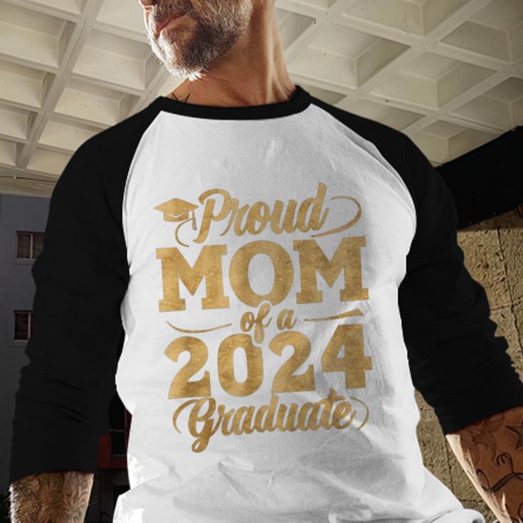 Proud Mom Of a Class Of 2024 Graduate Senior Graduation Baseball Raglan Shirt