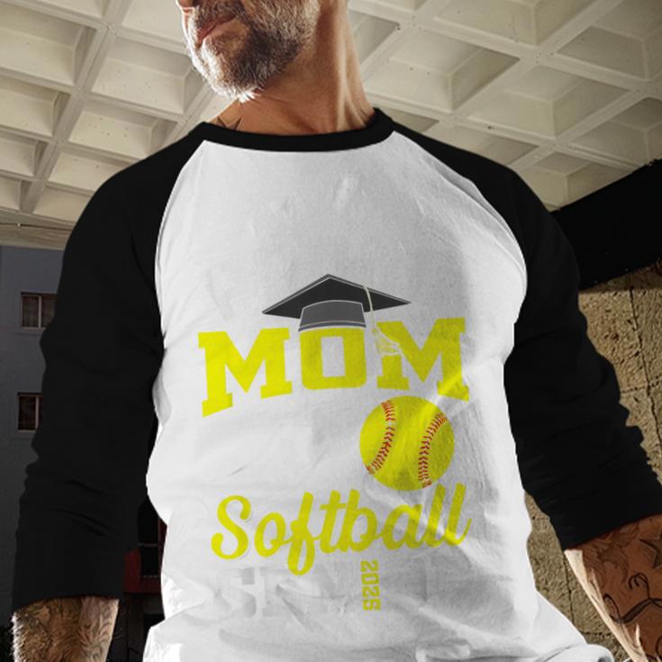 Proud Mom Of a Softball Senior Class Of 2025 Graduation Baseball Raglan Shirt