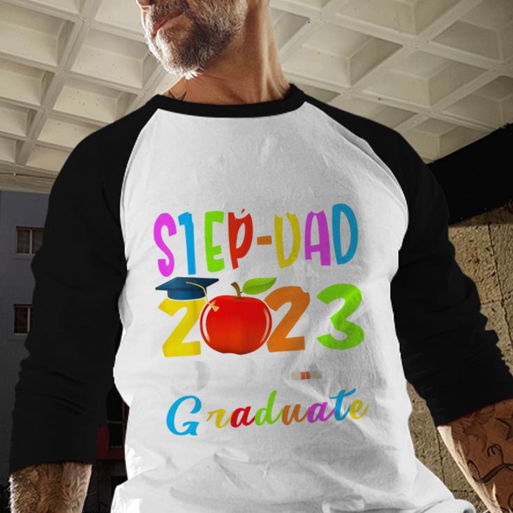 Proud Step-Dad Of 2023 Pre-K Graduate Fathers Day Graduation Baseball Raglan Shirt