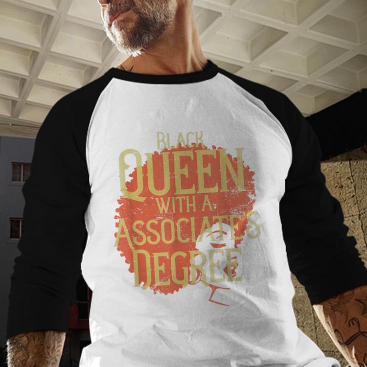 Queen Associate Degree Afrocentric GraduationShirt Baseball Raglan Shirt