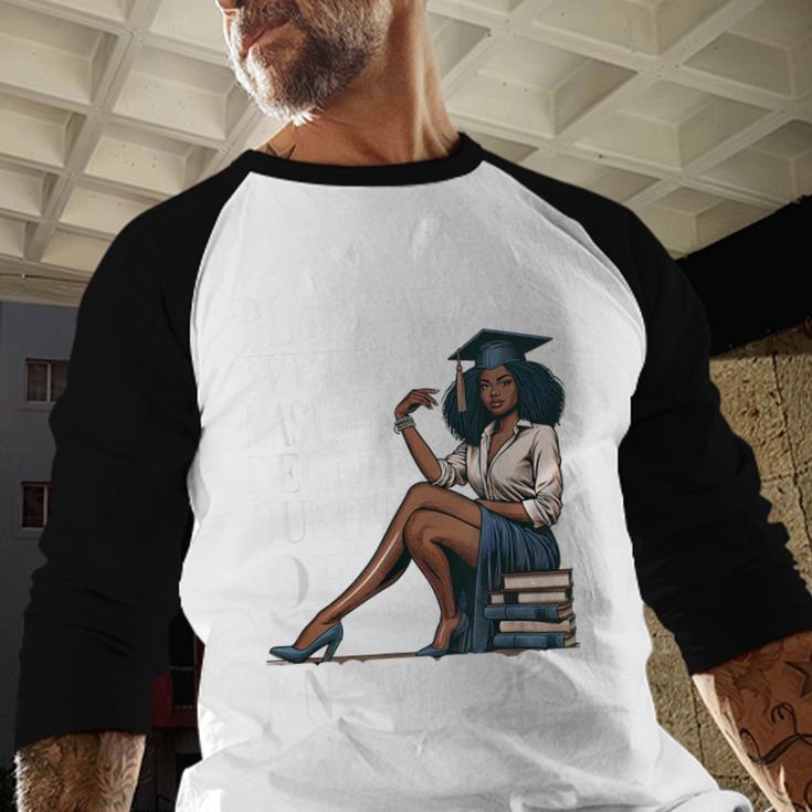 Queen Masters Degree Graduation Educated Melanin Grad Baseball Raglan Shirt