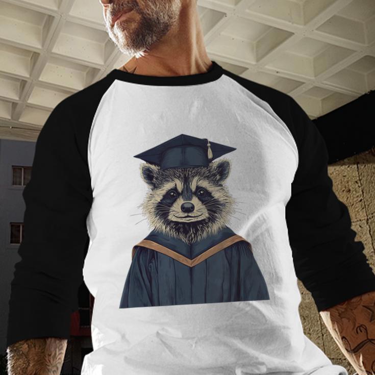 Raccoon Graduation Baseball Raglan Shirt