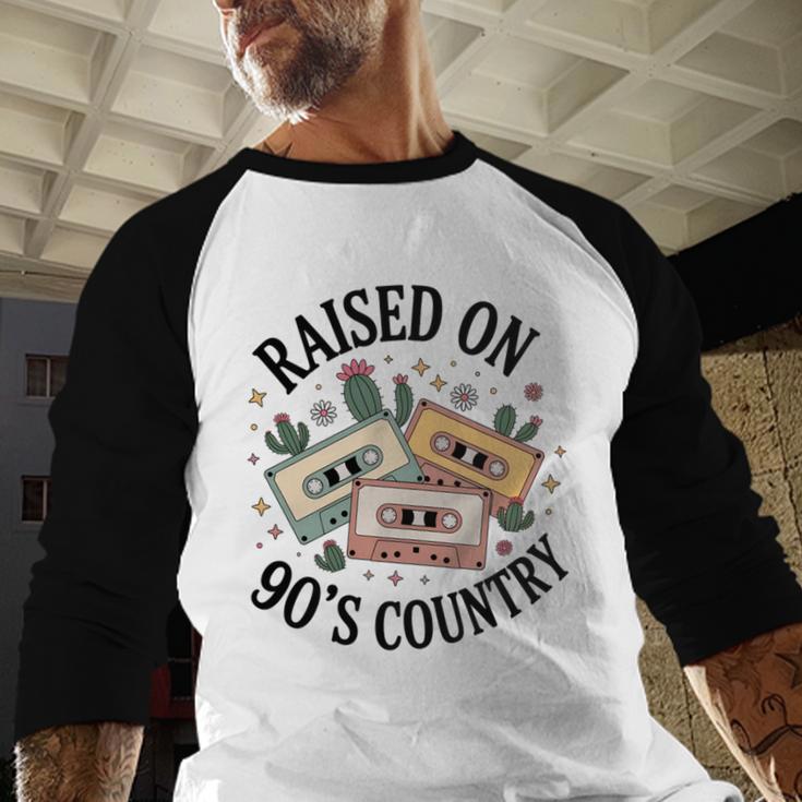 Raised On 90's Country Music Lover Nostalgia Retro Vibe Premium Tri-Blend Baseball Raglan Shirt Raised On 90's Country Music Lover Nostalgia Retro Vibe Premium Tri-Blend Baseball Raglan Shirt