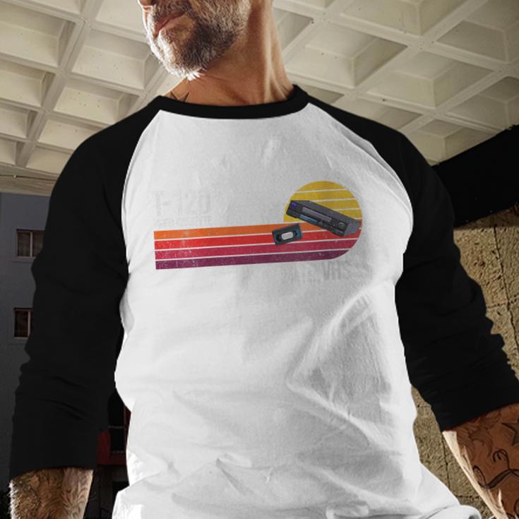 Retro 80's 90's Music Nostalgia Video Cassette Tape VHS Baseball Raglan Shirt