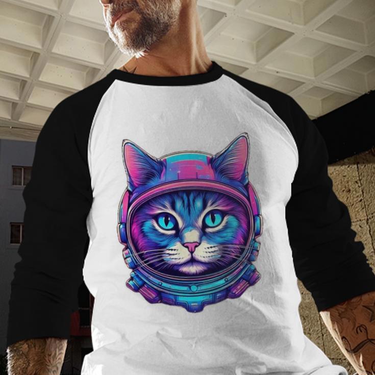 Retro 80s Cat In Space Suit Nostalgia Cat Vintage Astronaut Baseball Raglan Shirt Retro 80s Cat In Space Suit Nostalgia Cat Vintage Astronaut Baseball Raglan Shirt