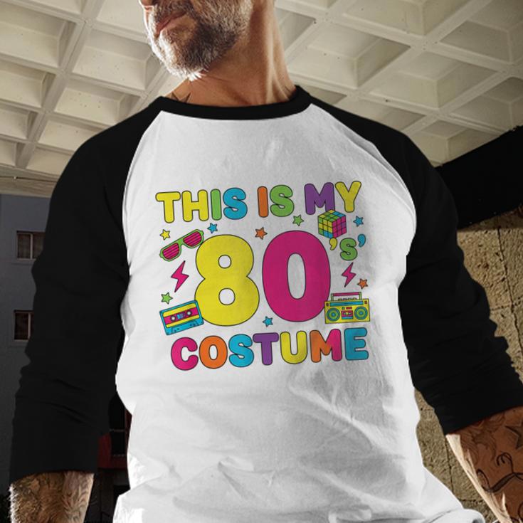 Retro 80's Costume 80s Nostalgia Party Baseball Raglan Shirt