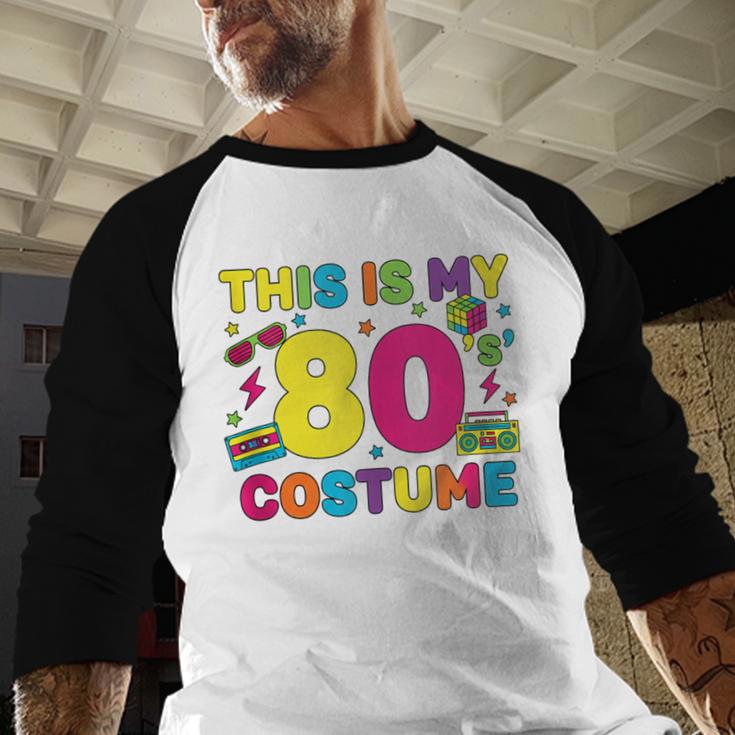 Retro 80's Costume 80s Nostalgia Party Baseball Raglan Shirt