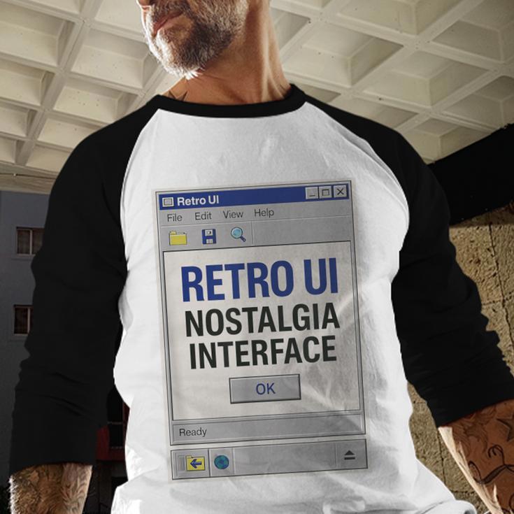 Retro Computer Dialog Box 90s Desktop Interface Nostalgia Baseball Raglan Shirt Retro Computer Dialog Box 90s Desktop Interface Nostalgia Baseball Raglan Shirt