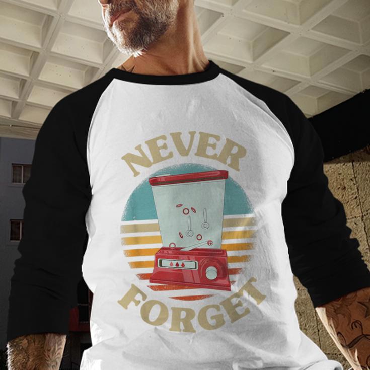 Retro Gaming Never Forget Nostalgia Vintage Baseball Raglan Shirt