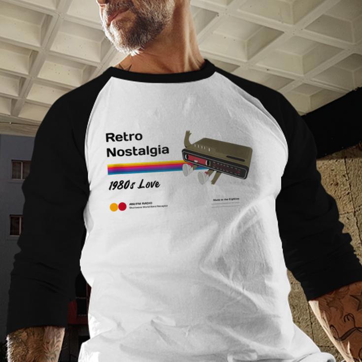 Retro Nostalgia 1980s Love Graphic Baseball Raglan Shirt