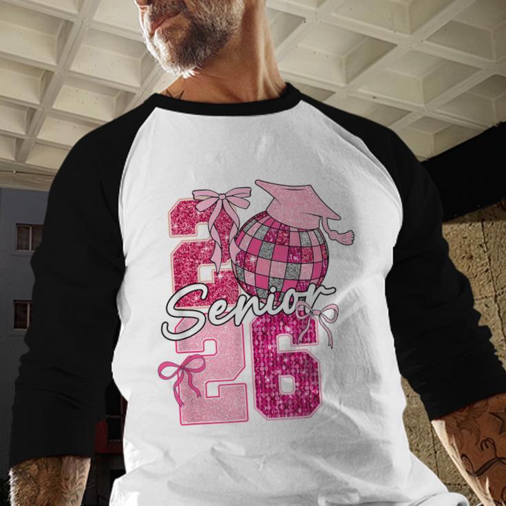 Retro Senior 2026 Coquette Bow Graduation Class Of 2026 Baseball Raglan Shirt