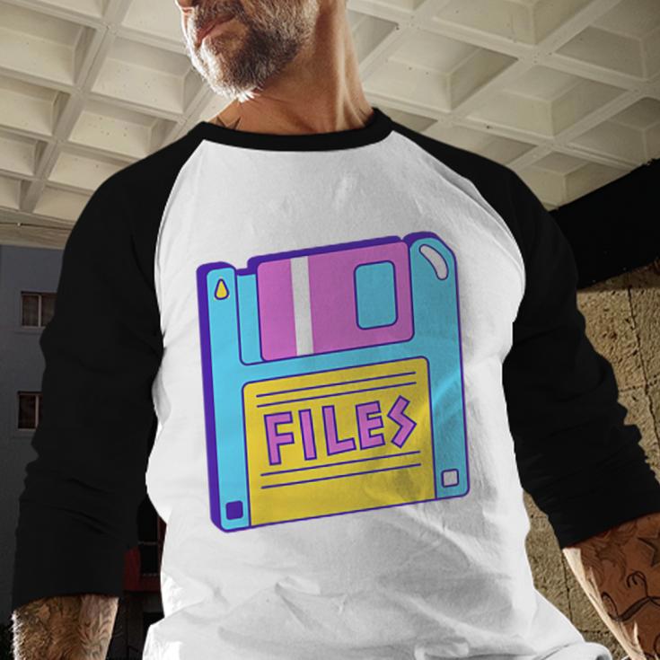 Retro TechnologyOld School Floppy Nostalgia 90s Generation Baseball Raglan Shirt Retro TechnologyOld School Floppy Nostalgia 90s Generation Baseball Raglan Shirt