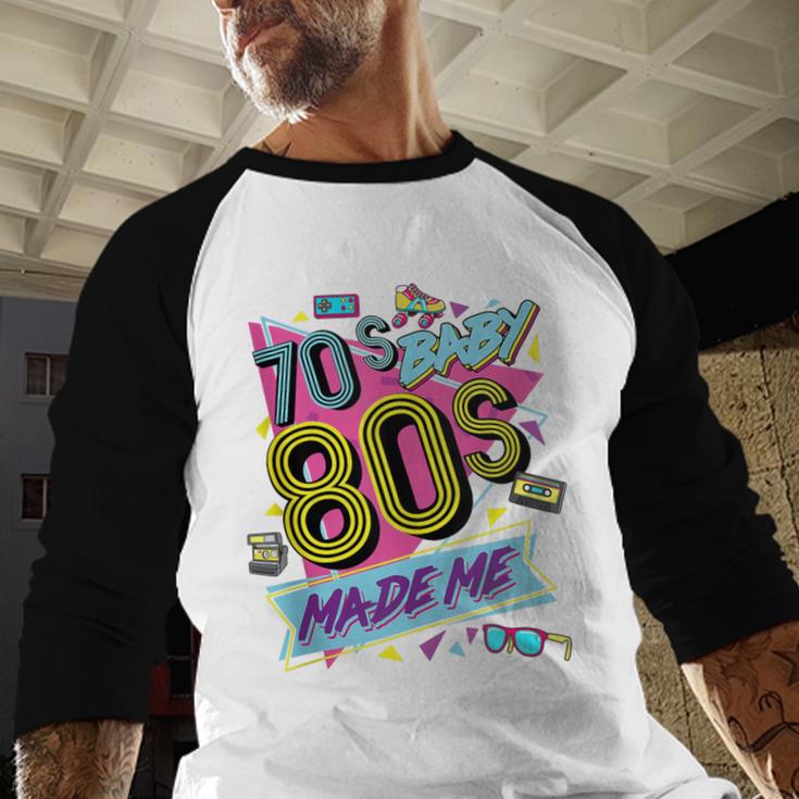 Retro Vintage 70's Baby 80's Made Me Nostalgia Classic Baseball Raglan Shirt