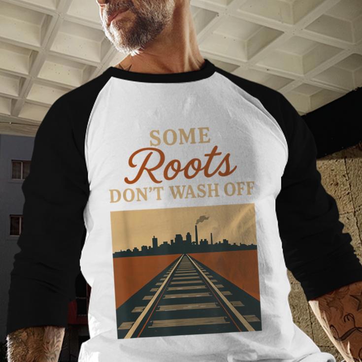 Rust Belt Midwest Nostalgia Steel Town Working Class Pride Baseball Raglan Shirt