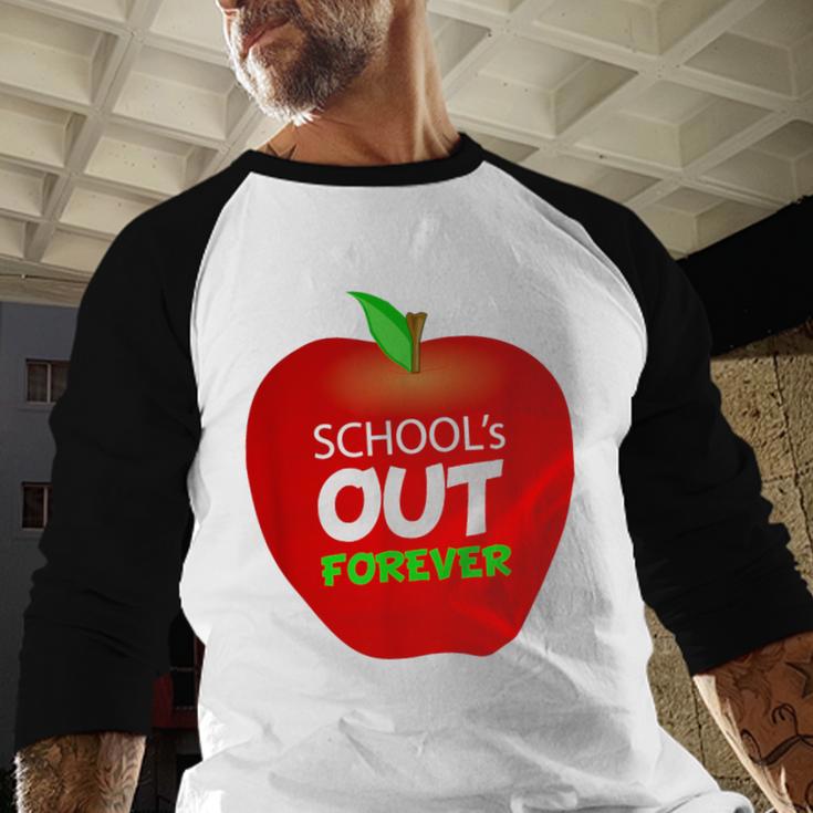 School Is Out Forever Graduation Humor Baseball Raglan Shirt