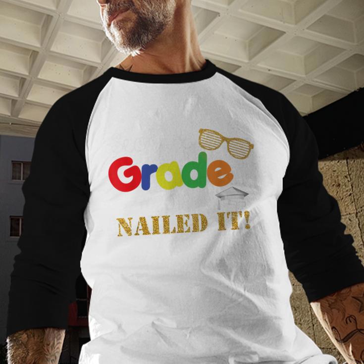 Second 2nd Grade 2018 Nailed It Graduation Shirt Baseball Raglan Shirt