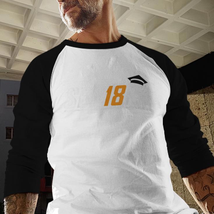 Senior 18 High School Graduation Eighteen Year Old Grad Baseball Raglan Shirt