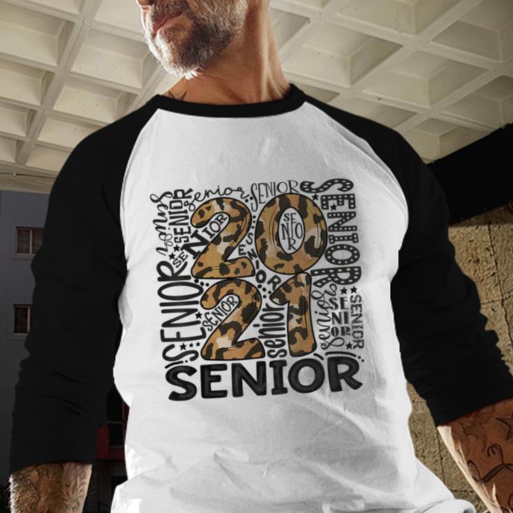 Senior 2021 Grad Class Of 2021 Graduation Leopard Cheetah Baseball Raglan Shirt